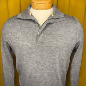 Banana Republic Heather Gray Zip-Up Sweater